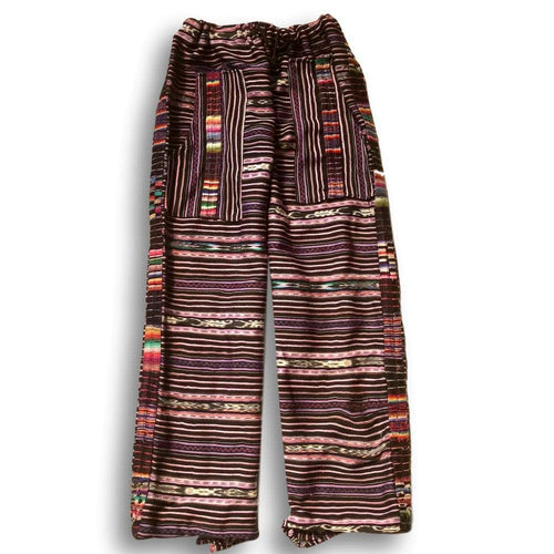 Guatemalan Corte Style Pants - Chichi Pink and Black