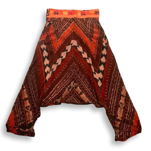 Utz Harem Pants - Orange Huipil Maya Geometry