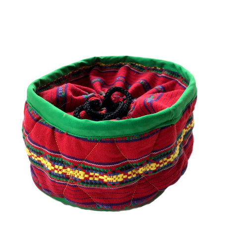 Handmade Guatemalan Tortilla Bag - Lake Atitlan Red and Green