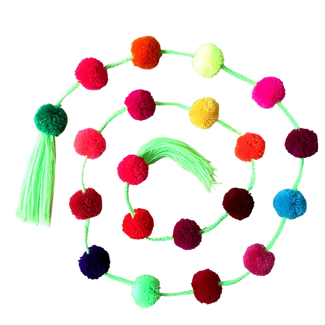 Mexican Pom Poms - Neon Lime Garland