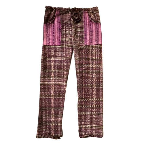 Guatemalan Corte Style Pants with Huipil Pockets - Rosada
