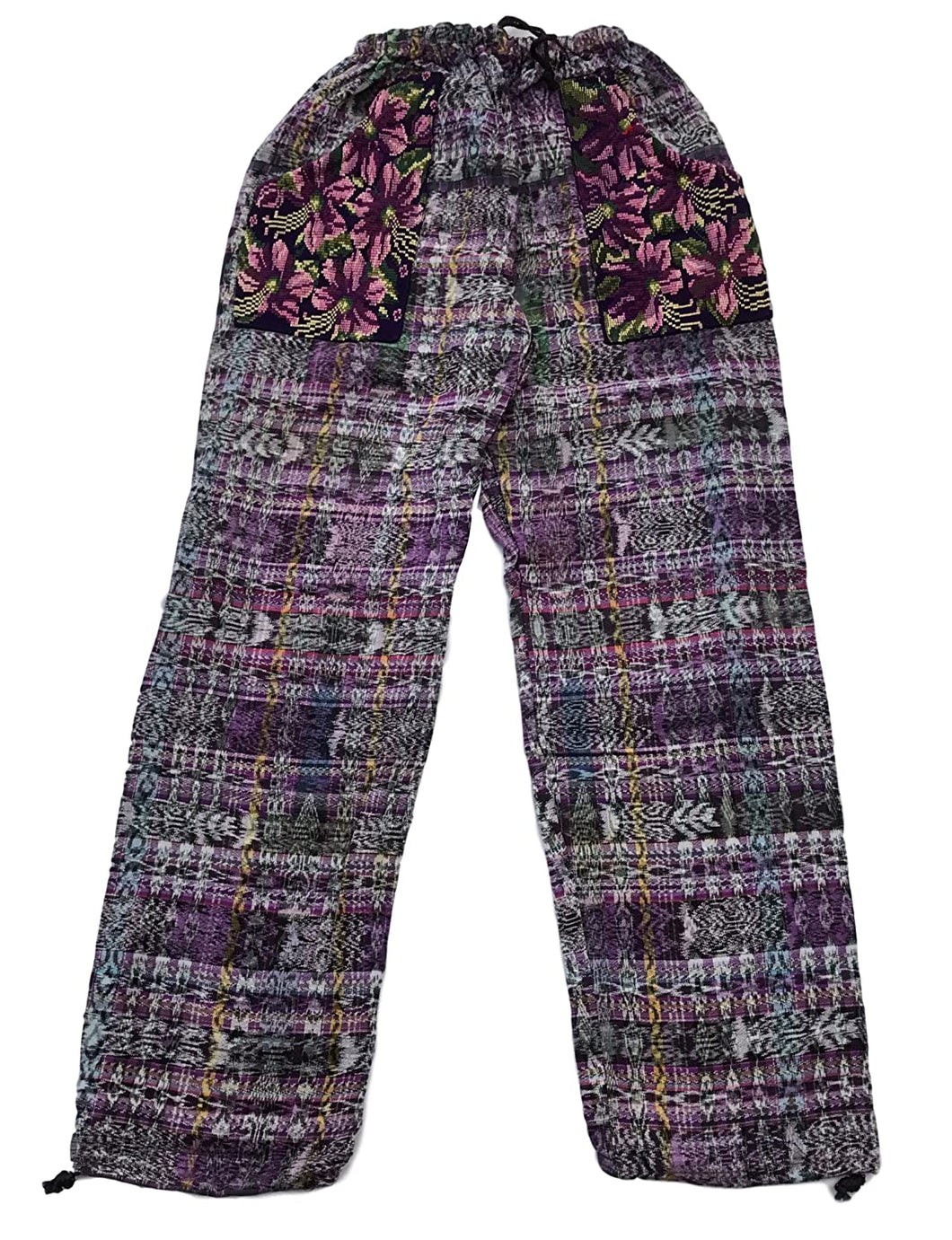 Guatemalan Corte Style Pants with Huipil Pockets - Multicolored