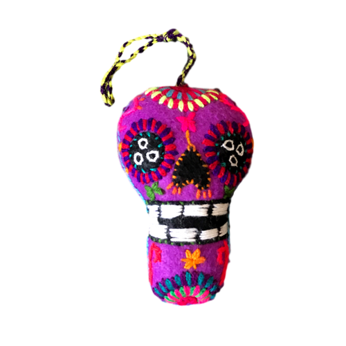 Mexican Pom Poms - Catrina Skull - Fair Trade Gypsy