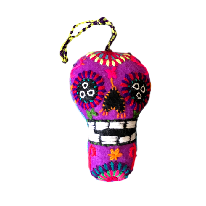 Mexican Pom Poms - Catrina Skull - Fair Trade Gypsy
