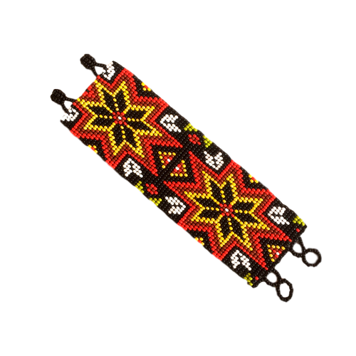 Huichol Indian Beaded Bracelet - Merkaba Geometry - Fair Trade Gypsy