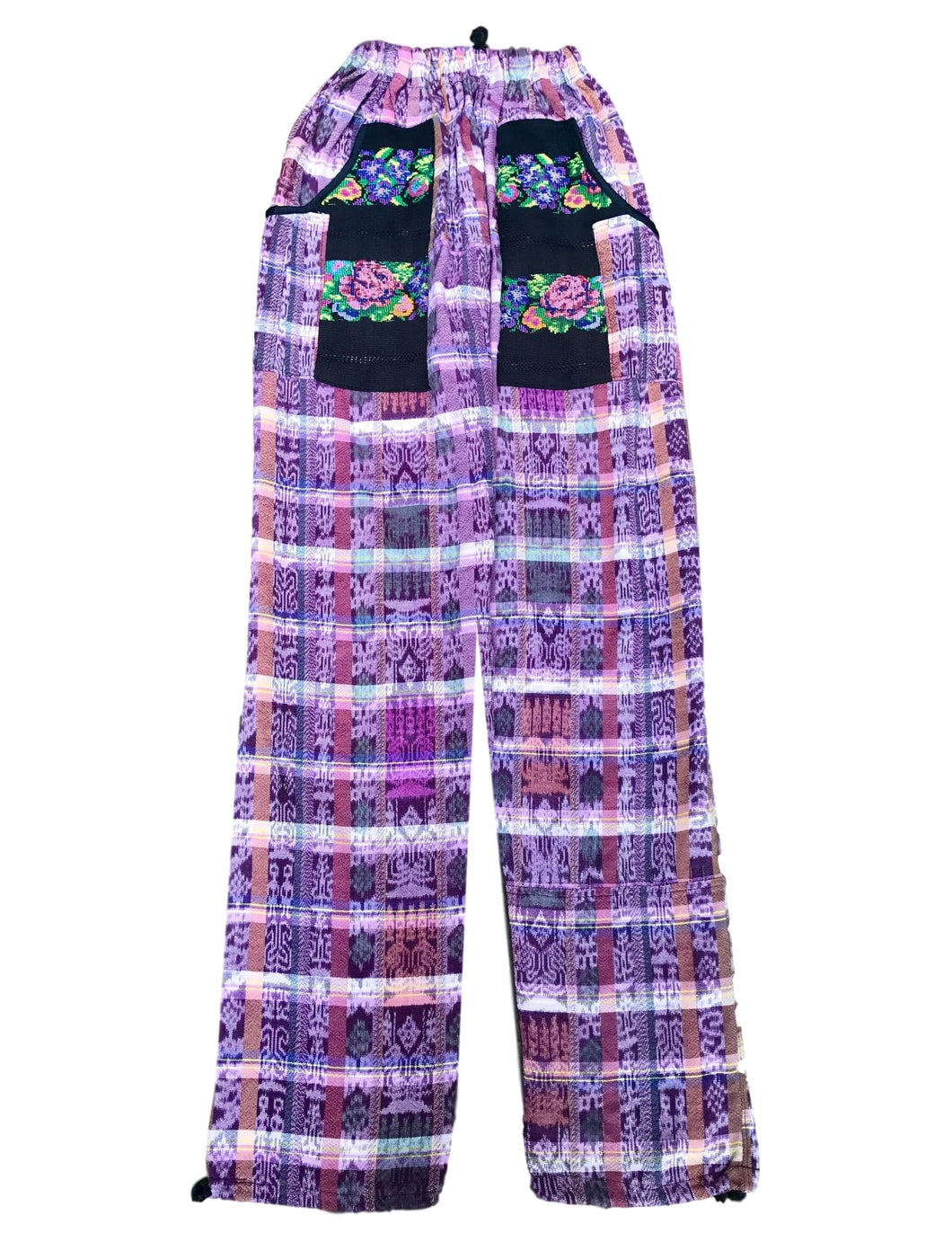 Guatemalan Corte Style Pants with Huipil Pockets - Pink - Fair Trade Gypsy